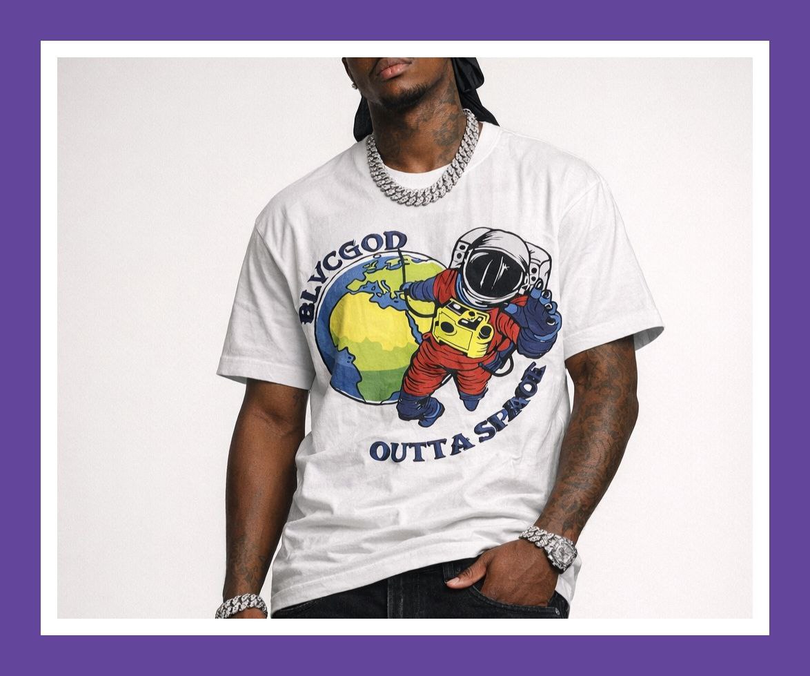 BLVCGOD OUTTA SPACE WHITE TEE