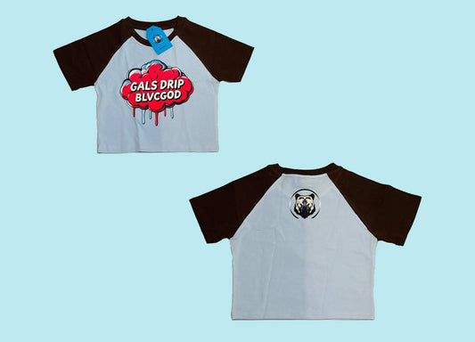 GALS DRIP BLVCGOD CROP TEE (BLVC & BLUE)