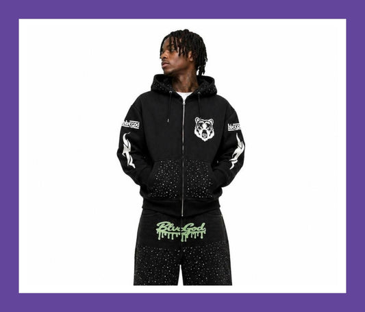 BLVCGOD RHINESTONE HOODIE